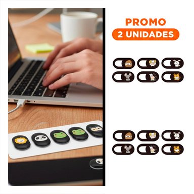 PACK2 PROTECTOR CON ANIMALITOS DE PLASTICO DE NEGRO PARA CAMARA DE CELULAR Y+PAPEL REGALO - 1