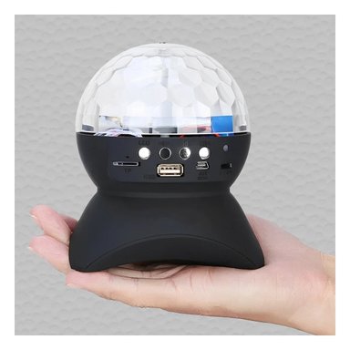PACK4 ALTAVOZ LED CON LAMPARA Y LUCES LED GIRATORIO COLOR NEGRO - 2