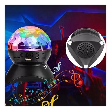 PACK4 ALTAVOZ LED CON LAMPARA Y LUCES LED GIRATORIO COLOR NEGRO - 3