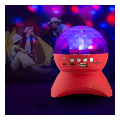 PACK2 PARLANTE MUSICA CON LAMPARA Y LUCES LED GIRATORIO ROJO Y+REGALO STICKER - 3