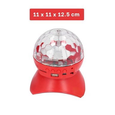 PACK2 PARLANTE MUSICA CON LAMPARA Y LUCES LED GIRATORIO ROJO Y+REGALO STICKER - 4