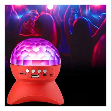 PACK2 PARLANTE MUSICA CON LAMPARA Y LUCES LED GIRATORIO ROJO Y+REGALO STICKER - 5