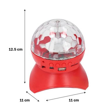 PACK4 PARLANTE FIESTA CON LAMPARA Y LUCES LED GIRATORIO COLOR ROJO Y+REGALO STICKER - 4