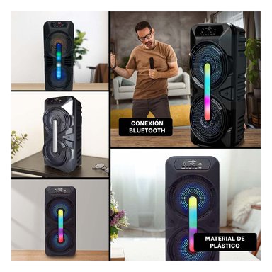 PARLANTE RECARGABLE COLOR NEGRO 8 PULGADAS CON MICROFONO Y TECNOLOGIA AVANZADA Y+POST IT - 1