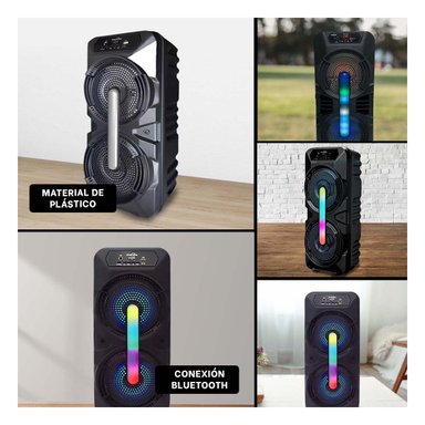 PARLANTE RECARGABLE COLOR NEGRO 8 PULGADAS CON MICROFONO Y TECNOLOGIA AVANZADA Y+POST IT - 5