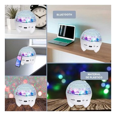 PACK4 PARLANTE LED CON LAMPARA Y PROYECTOR DE ESTRELLAS COLOR BLANCO Y+REGALO STICKER - 2