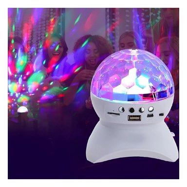 PACK6 SONIDO LAMPARA BLUETOOTH CON LUCES LED GIRATORIO BLANCO Y+PAPEL REGALO - 2