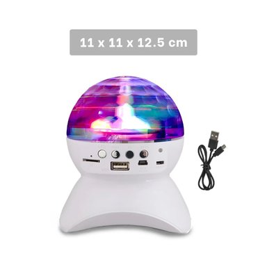 PACK6 SONIDO LAMPARA BLUETOOTH CON LUCES LED GIRATORIO BLANCO Y+PAPEL REGALO - 4
