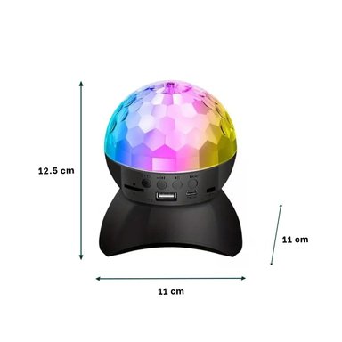 PACK6 BOCINA LED CON LUCES LED GIRATORIO Y LAMPARA NEGRO Y+REGALO STICKER - 4