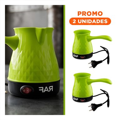 PACK2 DISPOSITIVO PARA CAFE TURCO VERDE 500ML EN PLASTICO Y ACERO INOXIDABLE - 1