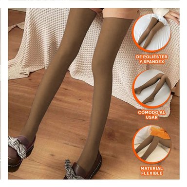 PACK4 MALLA EFECTO PIEL TALLA UNICA MARRON PARA DIAS DE MUCHO FRIO CON ELEGANCIA - 3