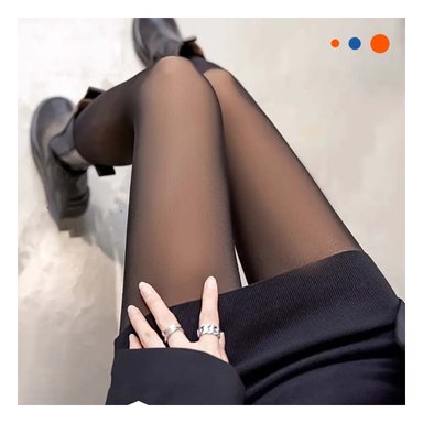 PACK4 LEGGINS TERMICOS DE MUJER CON TALLA UNICA EFECTO PIEL COLOR NEGRO DE LUJO Y+PAPEL REGALO - 5