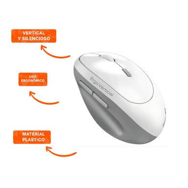 RATON INALAMBRICO VERTICAL BLANCO DE MOVIMIENTO VELOZ PARA PANTALLA DE LED - 3