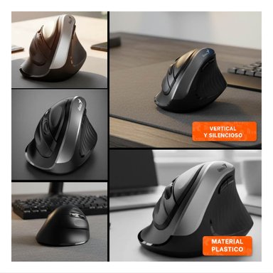 MOUSE INALAMBRICO VERTICAL NEGRO DE AGARRE COMODO PARA ESTACION DE TRABAJO Y+POST IT - 1