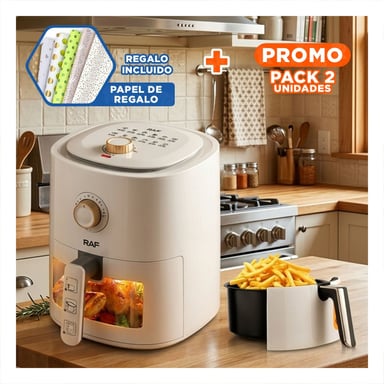 PACK2 ELECTRODOMESTICO DE AIRE 4L BLANCO CON DISEÑO MODERNO Y DURADERO Y+PAPEL REGALO - 1