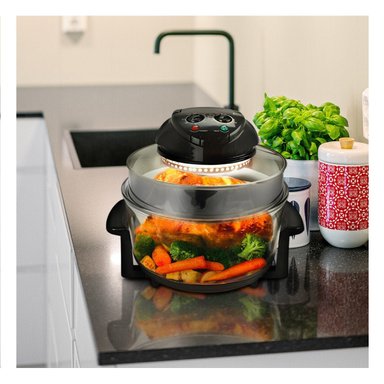 HORNO PORTATIL 8 EN 1 PARA COMIDAS CASERAS COLOR NEGRO Y 12 LITROS TRANSPARENTE Y+PAPEL REGALO - 3