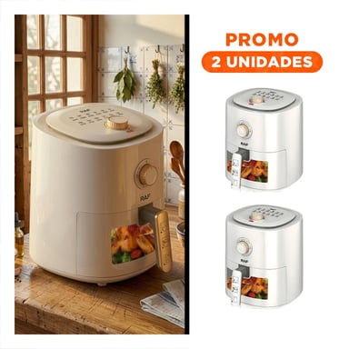 PACK2 COCINA DE AIRE 4L PARA PREPARAR PAPAS Y POLLO CROCANTE BLANCO - 1