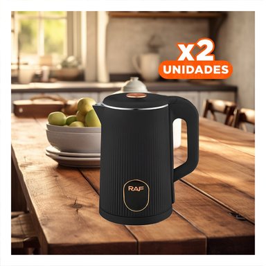 PACK2 HERVIDORA ELECTRICA SEGURA Y LIGERA 2L PARA TE Y CAFE NEGRO Y+REGALO STICKER - 1