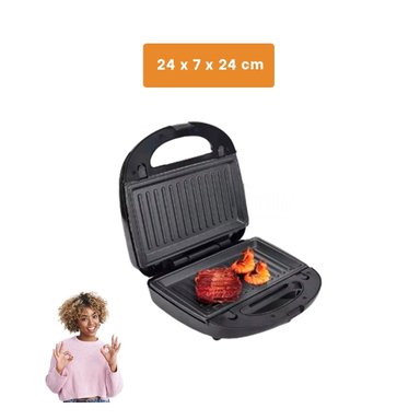 PACK2 TOSTADORA COMPACTA 8 EN 1 CON APERTURA AMPLIA Y COLOR NEGRO Y+REGALO STICKER - 4