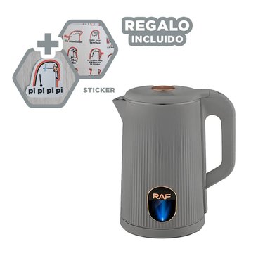 CALENTADOR ELECTRICO RAPIDO Y PRACTICO 2L PARA TE Y CAFE COLOR PLOMO Y+REGALO STICKER - 1