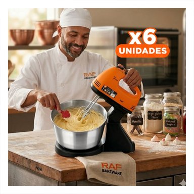 PACK6 TRITURADORA MULTIFUNCIONAL PEDESTAL 2L CON TAZON COLOR NARANJA Y+REGALO STICKER - 1