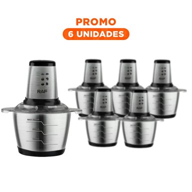 PACK6 TRITURADOR 3L DE ALIMENTOS COLOR GRIS PARA MEZCLAS SUAVES - 1