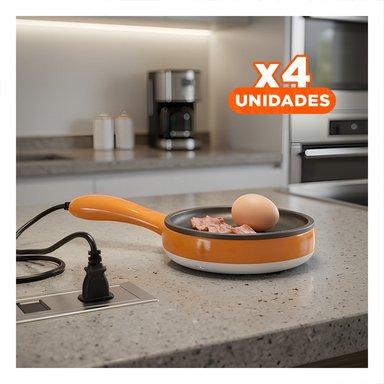 PACK4 OLLA MULTIFUNCIONAL NARANJA 2 EN 1 PARA COCINAR DELICIOSOS PLATILLOS - 1