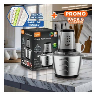 PACK6 BATIDORA DE ALIMENTOS 3L PARA SOPAS COLOR GRIS Y TEXTURA PERFECTA Y+PAPEL REGALO - 1