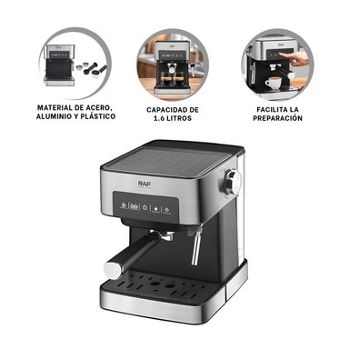 CAFETERA DIGITAL 1.6L COLOR PLATEADO PARA LA CASA Y OFICINA - 3