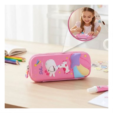 ESTUCHE INFANTIL JIRAFA ROSADO ALTO RELIEVE CON DISENO ENCANTADOR DIARIO Y+PAPEL REGALO - 5