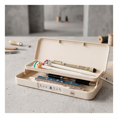 PACK4 COMPARTIMENTO ESCOLAR BEIGE CON CLAVE 2 NIVELES DISENO PATO Y+REGALO STICKER - 3
