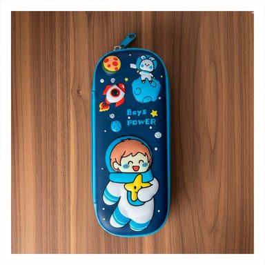 PACK2 BOLSO COMPACTO ASTRONAUTA FELIZ AZUL ALTO RELIEVE PARA GUARDAR UTILES - 3