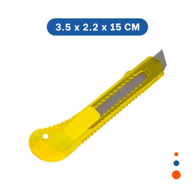 CUTER ESCOLAR 15CM AMARILLO TRANSPARENTE SET 3 UNIDADES PRACTICO Y+LIGAS REGALO - 4