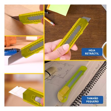 PACK2 CORTADOR ESCOLAR 15CM AMARILLO TRANSPARENTE SET 3 UNIDADES TRABAJO Y+PAPEL REGALO - 3
