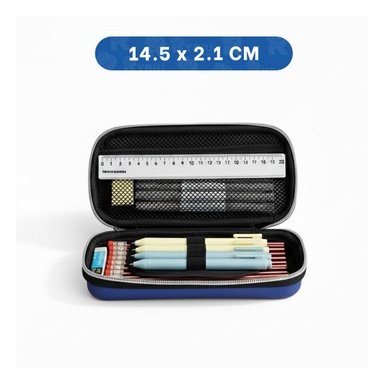 ESTUCHE MODERNO ASTRONAUTA HAPPY AZUL ALTO RELIEVE CON ESPACIO AMPLIO INTERNO Y+LIGAS REGALO - 4
