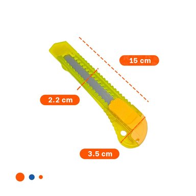 PACK4 CUTER PARA OFICINA 15CM AMARILLO TRANSPARENTE SET 3 UNIDADES - 4
