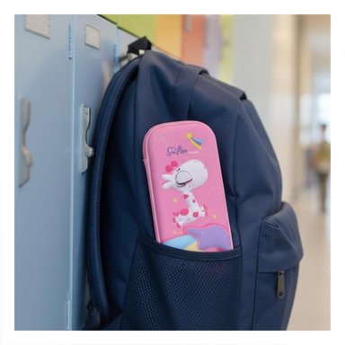 PACK4 ACCESORIO COMPACTO JIRAFA ROSADO ALTO RELIEVE PARA USO ESCOLAR Y+REGALO STICKER - 3
