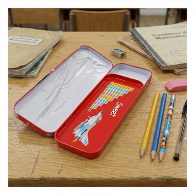 PACK2 ESTUCHE BLANCO DE METAL CON COMPARTIMENTO INTERNO PARA ESCRITORIO - 3