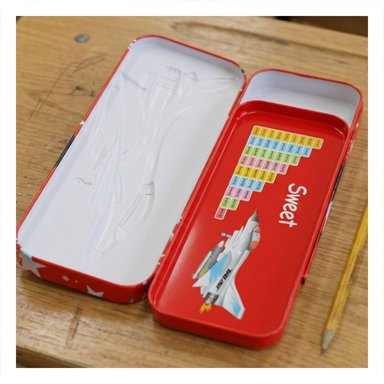 PACK2 ESTUCHE BLANCO DE METAL CON COMPARTIMENTO INTERNO PARA ESCRITORIO - 5