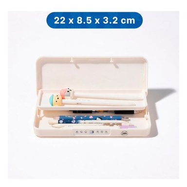 PACK6 CARTUCHERA CON CLAVE Y DOBLE NIVEL DISENO PATO BEIGE - 4