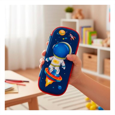 PACK4 ACCESORIO ESCOLAR ASTRONAUTA AZUL ALTO RELIEVE CON CIERRE SEGURO DIARIO - 3