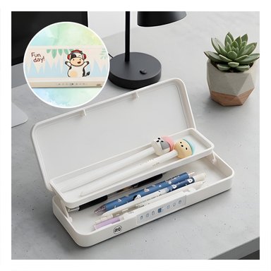 PACK2 LAPICERA JUVENIL VACA BEIGE CON CLAVE 2 NIVELES ESCOLAR - 5