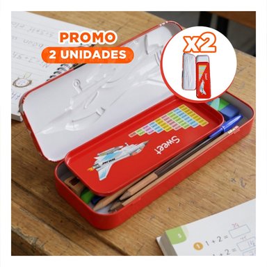 PACK2 LAPICERO ORGANIZADOR BLANCO METALICO CON DIVISION INTERNA Y+REGALO STICKER - 1