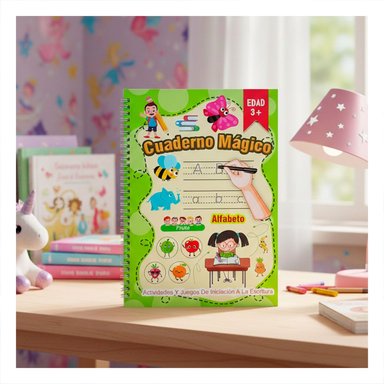 PACK6 UTIL VERDE CLARO CUADERNO MAGICO PARA DIBUJO DIARIO Y+REGALO STICKER - 5