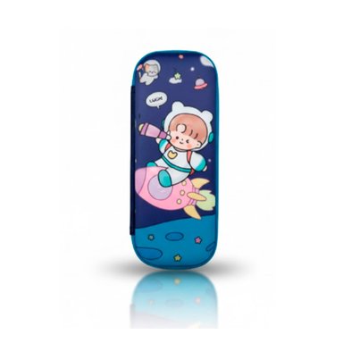 PACK6 FUNDA ESCOLAR ASTRONAUTA EN COHETE AZUL ALTO RELIEVE CON CIERRE SEGURO Y+REGALO STICKER - 2