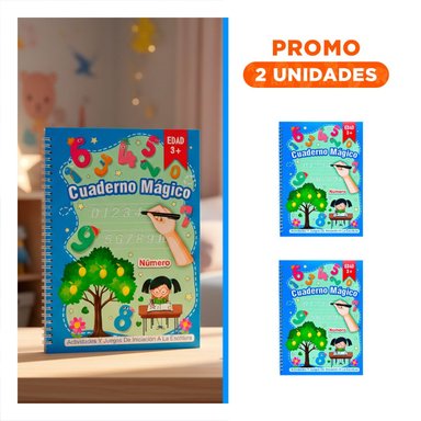 PACK2 DISENO AZUL CUADERNO MAGICO PARA USO ESCOLAR - 1
