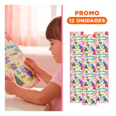 PACK12 INFANCIA CUADERNO ROSADO MAGICO PARA APRENDER ESCRIBIR Y+REGALO STICKER - 1
