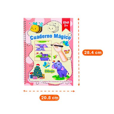 PRACTICO CUADERNO ROSADO MAGICO PARA DIBUJO CREATIVO Y+REGALO STICKER - 4