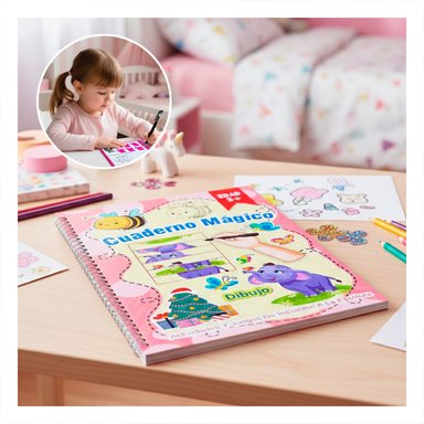 PRACTICO CUADERNO ROSADO MAGICO PARA DIBUJO CREATIVO Y+REGALO STICKER - 5