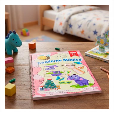 PACK2 FORMATO ROSADO CUADERNO MAGICO PARA PRACTICA INFANTIL Y+PAPEL REGALO - 2